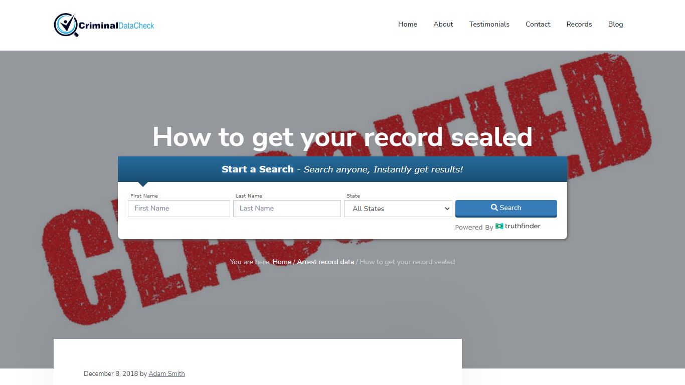 How to get your record sealed - Criminal Data Check - Find ...